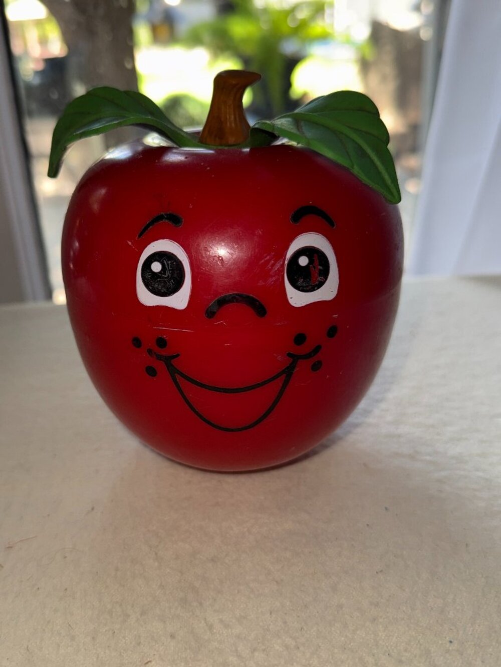 FISHER PRICE Happy Apple 1972 Short Stem Roly Poly Vintage Chime Children's Toy